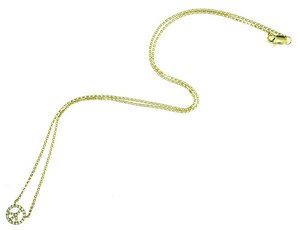 Peace charm set into necklace -18ct yellow Gold