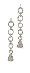 Interchangeable 'Oval Link'  Diamond earrings - Lemon Quartz