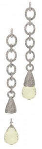 Interchangeable 'Oval Link'  Diamond earrings - Lemon Quartz