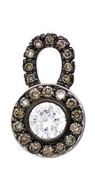 Diamond baby hoops - with 'Antique' detachable Diamond round drops - set with central CZ
