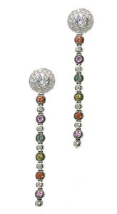 Interchangeable Line earring - Invisibly set drop
