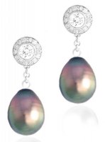 Diamond Studs with detachable Briolettes - Ruby