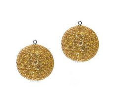 Interchangeable Line earring - Yellow Gold with Yellow Sapphires - Pave ball drop