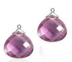 Interchangeable Line Earring - Diamond - With detachable Citrine Briolettes
