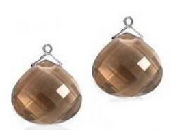 Interchangeable Line Earring - Diamond - With detachable Citrine Briolettes