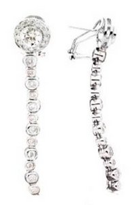 Interchangeable Line Earring - Diamond and Cognac - With detachable Ameythst Briolettes