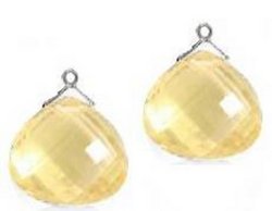 Interchangeable Line Earring - Diamond and Cognac - With detachable Ameythst Briolettes