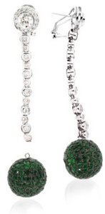Interchangeable Line earring - Diamond - Pave ball drop*