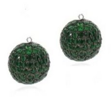 Interchangeable line earring - Multi Sapphire and Diamond - Pave ball drop