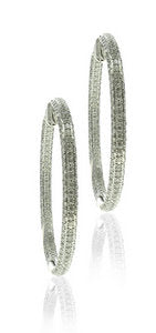 Pave Diamond hoops - 40mm