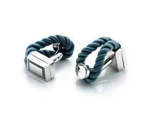 Rope Wrap Cufflinks - Navy