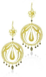 Funky Filigree earrings with Smokey Quartz