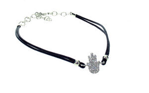 Double Strand Diamond Hamsa bracelet