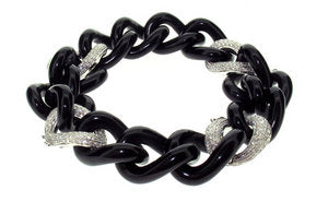 Detachable chain bracelet with pave set Diamond links
