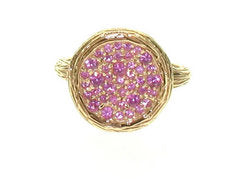 Alexandra Ring - Round - Set with Pink Sapphires