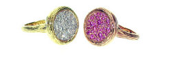 Alexandra Ring - Round - Set with Pink Sapphires