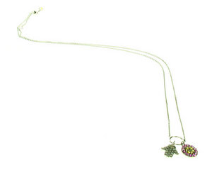 Baby Evil Eye disc and Diamond hand necklace