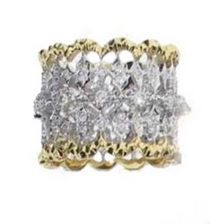 Lacey Diamond ring - White Gold edged with Yellow Gold
