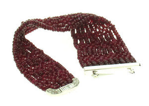 Filigree Diamond buckle with single Ruby strap