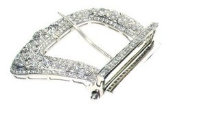 Filigree Diamond buckle with single Ruby strap
