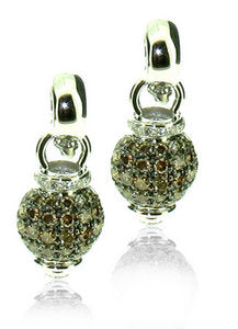 Diamond Swirl earring with detachable shaded balls
