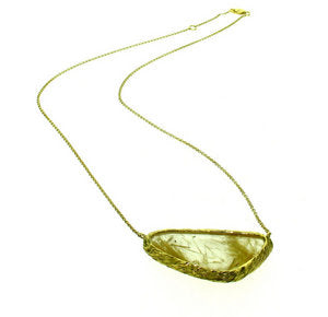 Rutilated Gold Quartz Pendant