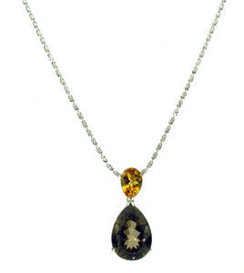 Smokey Quartz Citrine Pendant