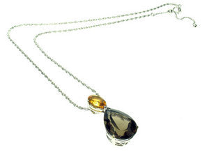 Smokey Quartz Citrine Pendant