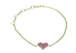 Heart bracelet - Pink Sapphire