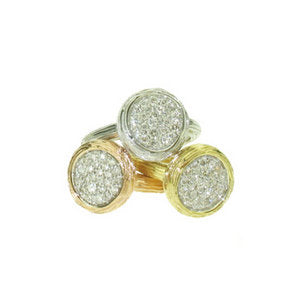 Alexandra Ring - small round - pave set with white Diamonds - rose Gold