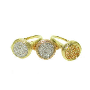 Alexandra Ring - small round - pave set with white Diamonds - rose Gold