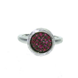 Alexandra Ring - small round - pave set with brown Diamonds - white Gold