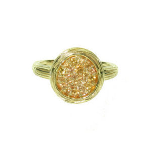 Alexandra Ring - small round - pave set with brown Diamonds - white Gold