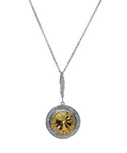 Citrine and Diamond Pendant