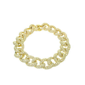 Chunky Diamond classic curb link bracelet