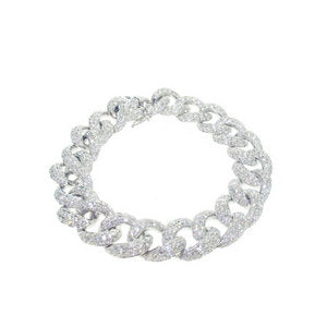 Chunky Diamond classic curb link bracelet