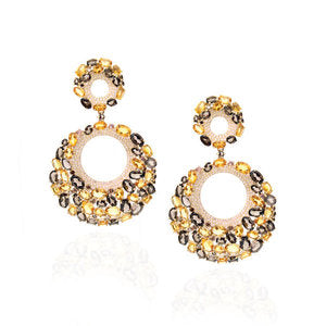 Large Yellow Sapphire 'Door Knocker' Earrings