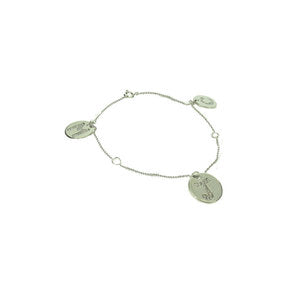 Diamond Love Letter Round Disc Bracelet