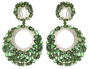 Large Green Tourmaline 'Door Knocker' Earrings