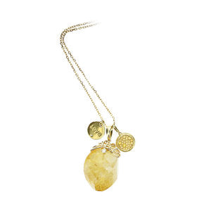 Citrine Facetted Flat Pendant