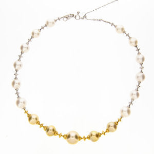 Shaded Gold & White South Sea Pearl Collar
