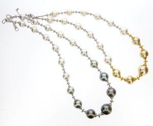 Shaded Gold & White South Sea Pearl Collar