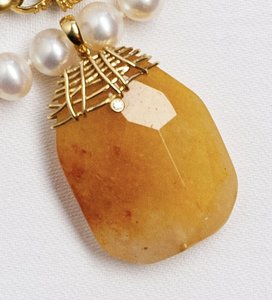 Large Faceted Citrine Gold pendant
