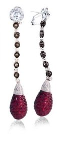 Interchangeable Line Earring  - Invisibly set drop