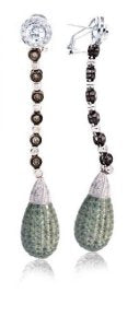 Interchangeable Line Earring  - Invisibly set drop