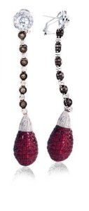 Interchangeable Line earring - Invisibly set drop