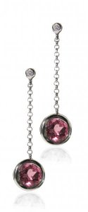 Baby Diamond stud with semi-precious brilliant-cut drop