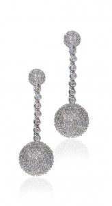 Pave Diamond ball earrings