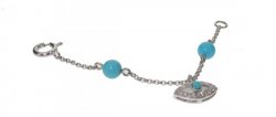 Evil Eye watch bracelet - white gold