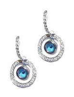 Evil Eye earrings, set with Diamonds - detachable - in 18ct White Gold